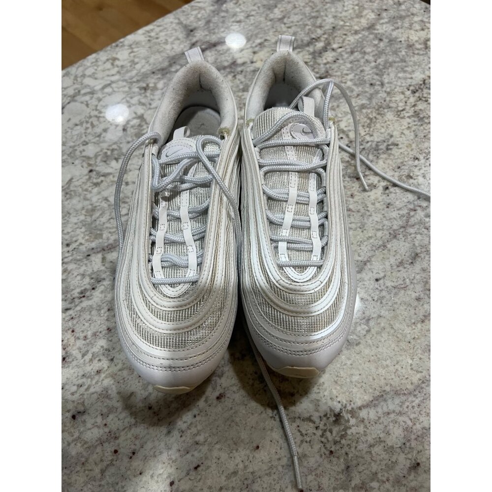 Nike Air Max 97 Triple White Wolf Grey Shoes‎ 921826-101 - Size 8.5 - Picture 2 of 6